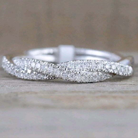 Silver or Rose Gold Double Twist Ring - Picture 5 of 8